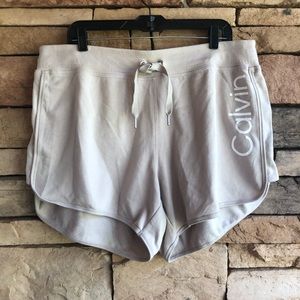 Calvin Klein tan beige logo Lounge Active Shorts NWT 1X